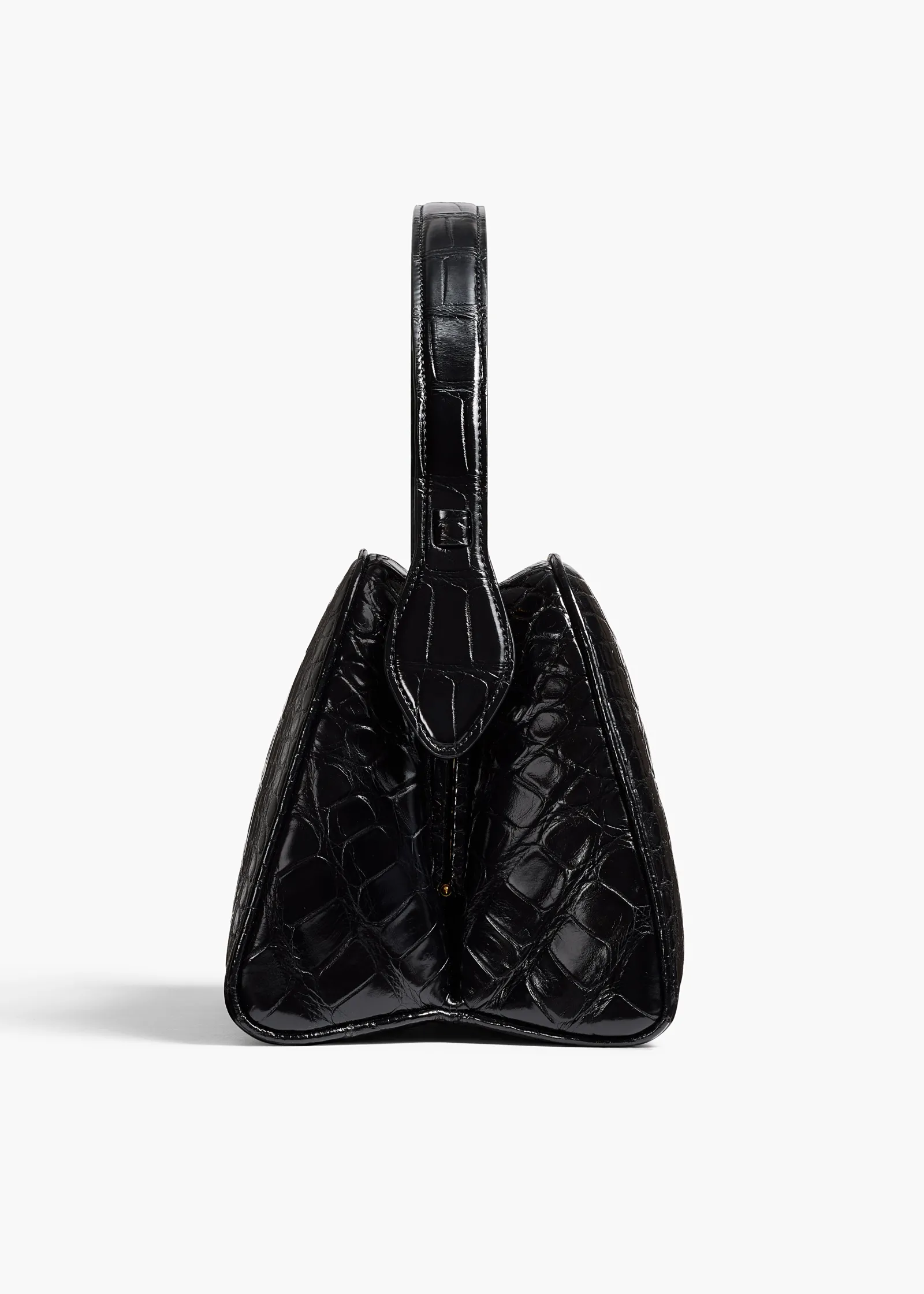 Khaite Top Handle-Cate Bag in Black Alligator