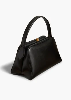 Khaite Top Handle-Cate Bag in Black Leather