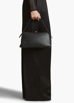Khaite Top Handle-Cate Bag in Black Leather