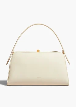 Khaite Top Handle-Cate Bag in Cream Leather