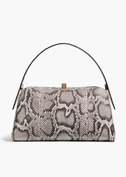 Khaite Top Handle-Cate Bag in Natural Python