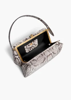 Khaite Top Handle-Cate Bag in Natural Python