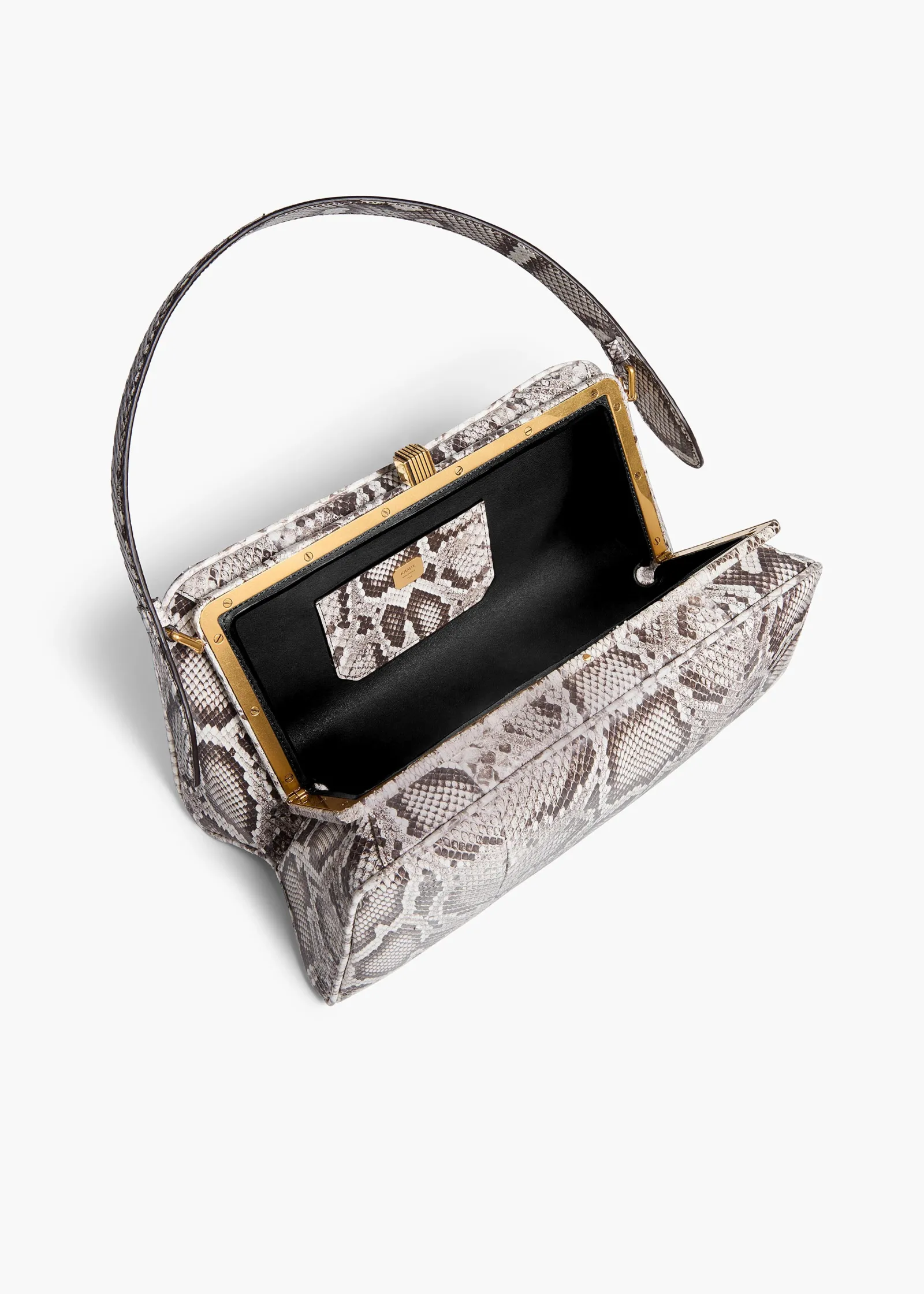 Khaite Top Handle-Cate Bag in Natural Python