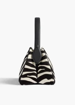 Khaite Top Handle-Cate Bag in Zebra Print Haircalf