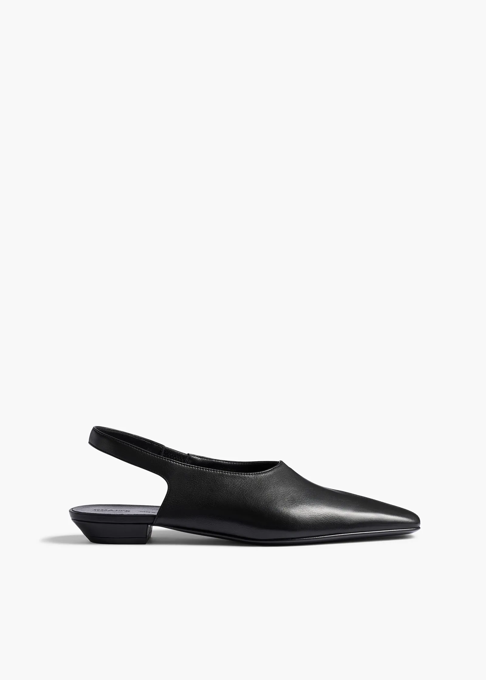 Khaite Flats|Sandals-Cecilia Slingback Flat in Black Pebbled Leather
