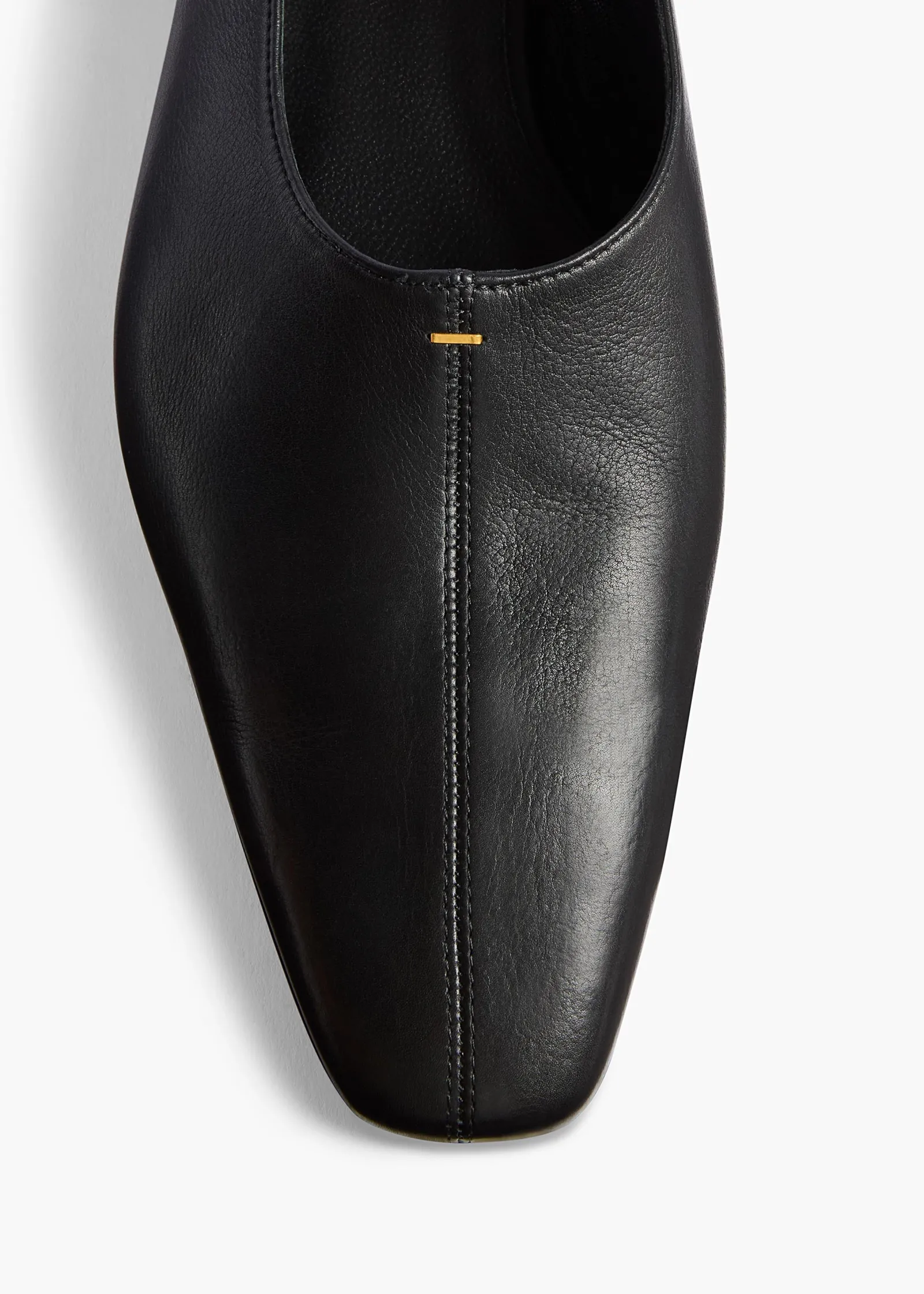 Khaite Flats|Sandals-Cecilia Slingback Flat in Black Pebbled Leather
