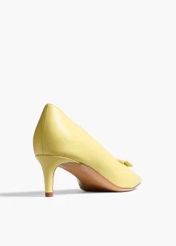 Khaite Pumps-Celia Pocket Pump in Pale Yellow Vintage Calf Leather