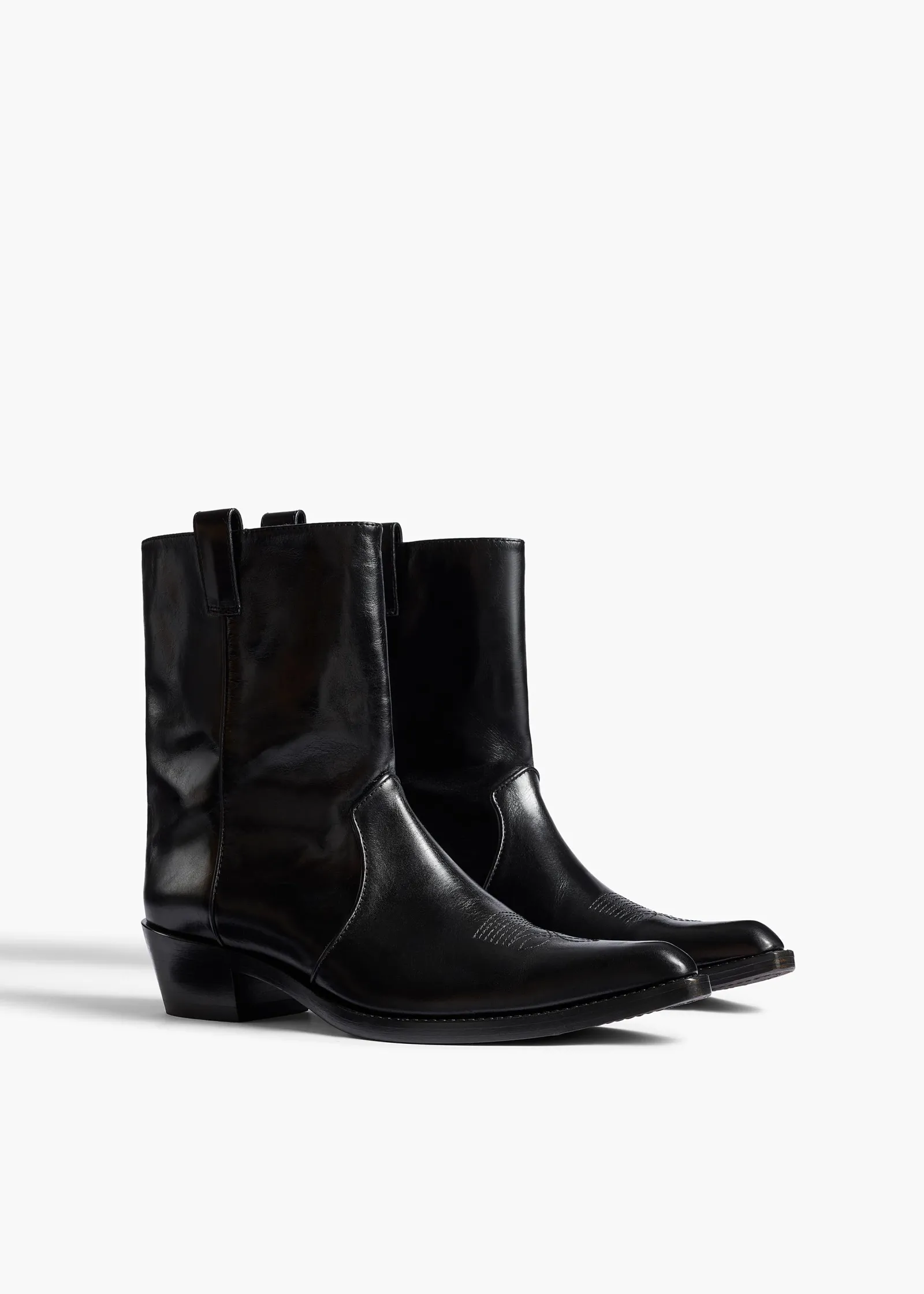 Khaite Boots-Clive Ankle Boot in Black Leather