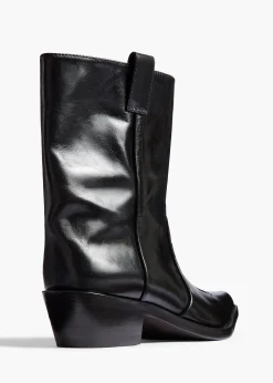 Khaite Boots-Clive Ankle Boot in Black Leather