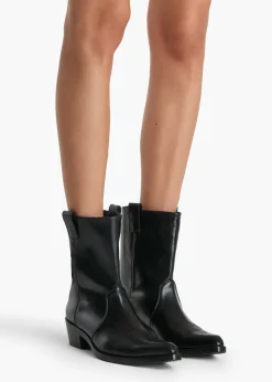 Khaite Boots-Clive Ankle Boot in Black Leather