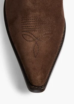 Khaite Boots-Clive Ankle Boot in Ebano Suede