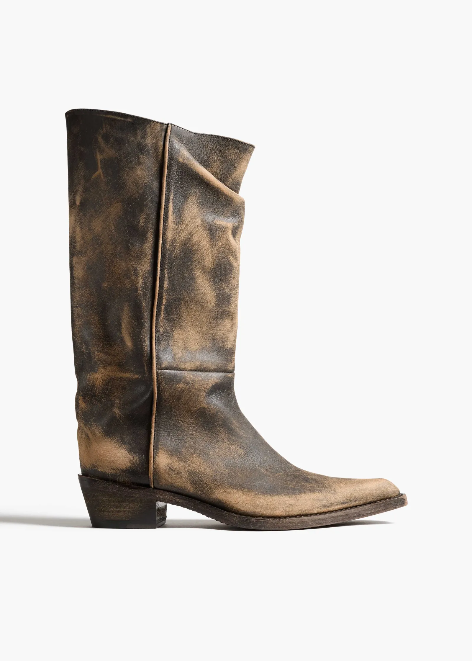 Khaite Boots-Clive Boot in Vintage Black Leather