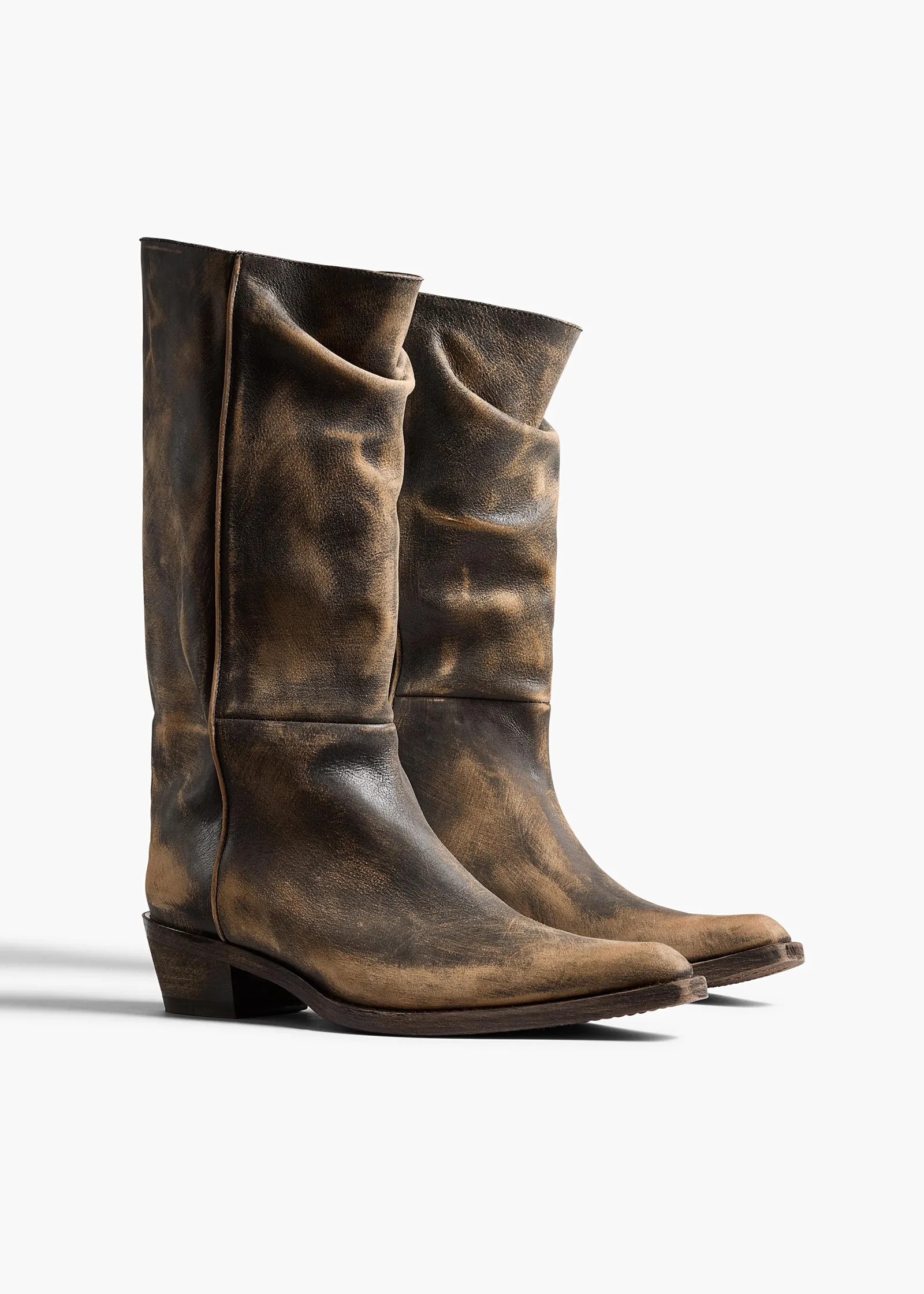 Khaite Boots-Clive Boot in Vintage Black Leather