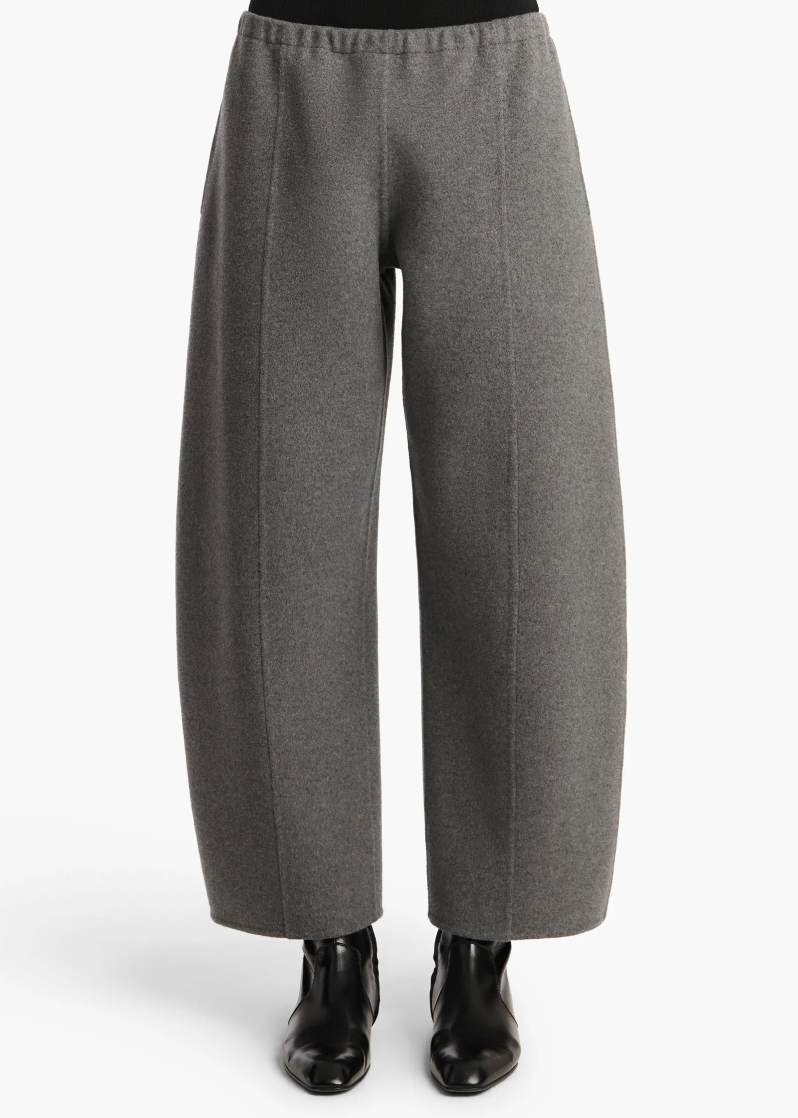 Khaite Leather|Pants-Clover Pant in Grey Melange