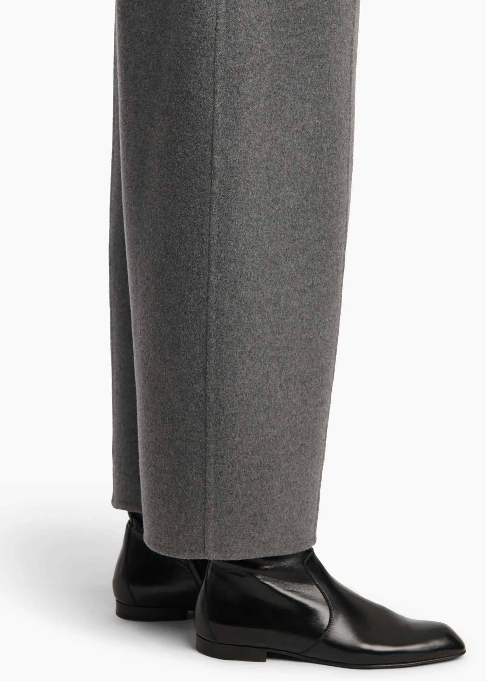 Khaite Leather|Pants-Clover Pant in Grey Melange