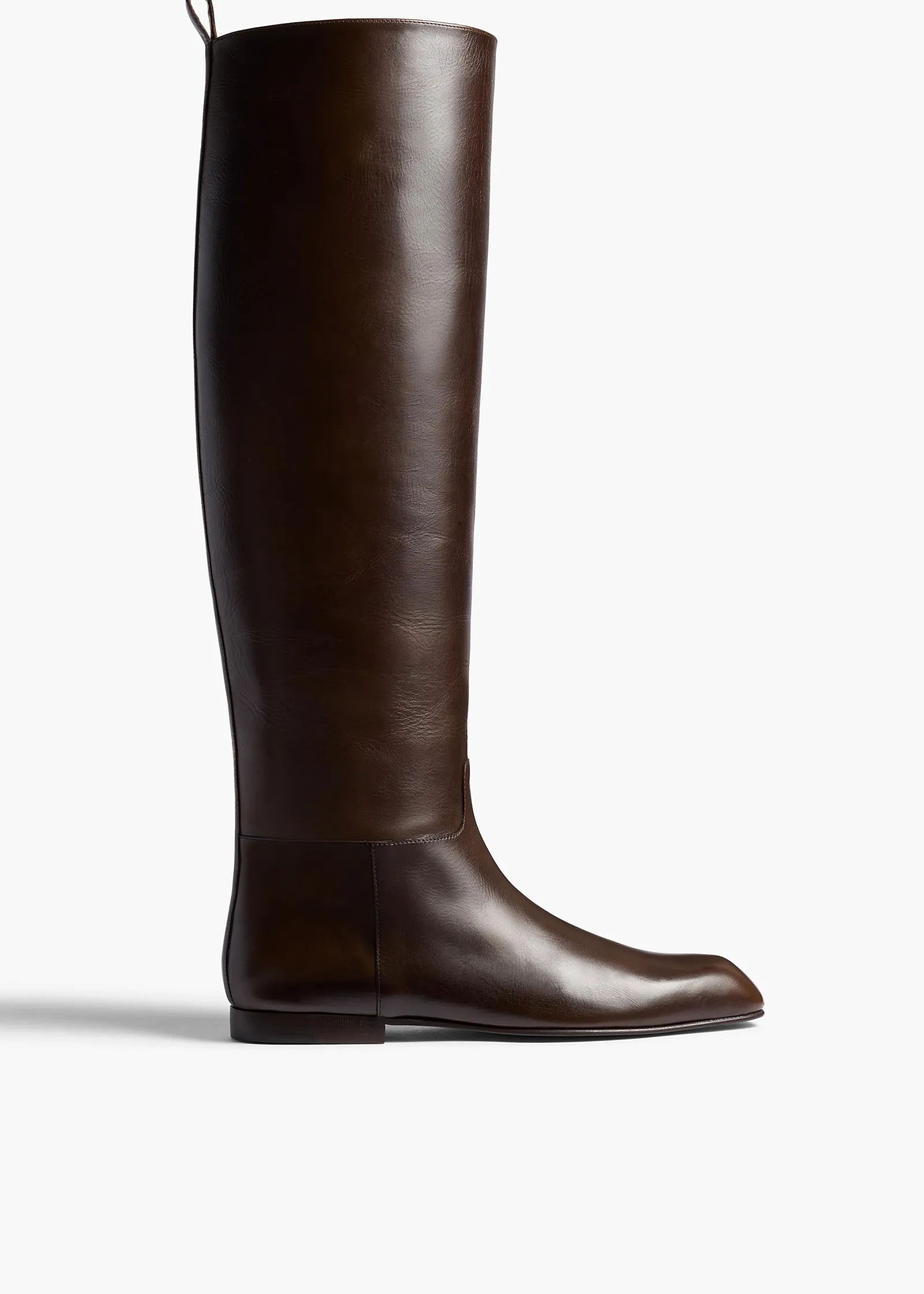 Khaite Boots-Colt Knee-High Boot in Vintage Brown Leather