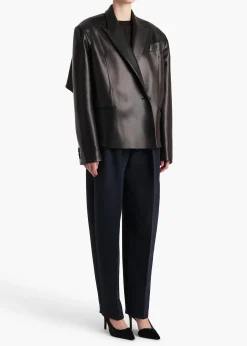 Khaite Leather|Outerwear & Coats-Comair Jacket in Black Leather