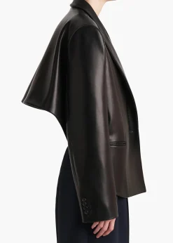 Khaite Leather|Outerwear & Coats-Comair Jacket in Black Leather