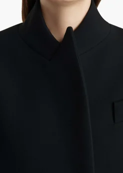 Khaite Leather|Outerwear & Coats-Comelle Coat in Black