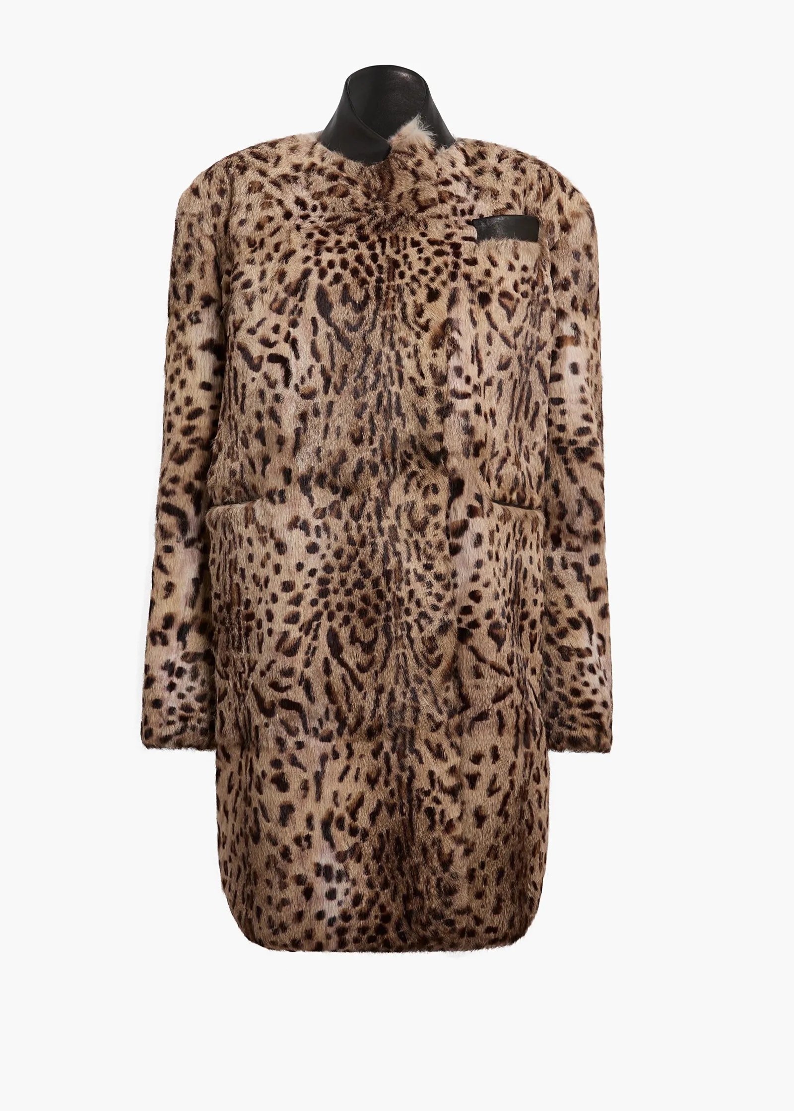 Khaite Leather|Outerwear & Coats-Comelle Coat in Leopard Print Lapin