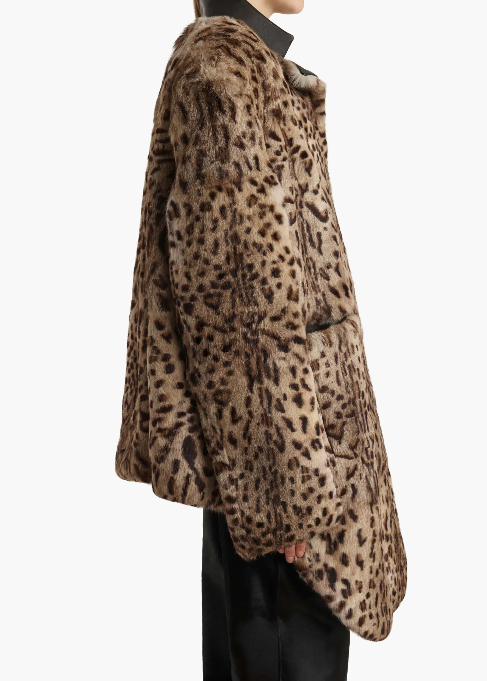 Khaite Leather|Outerwear & Coats-Comelle Coat in Leopard Print Lapin