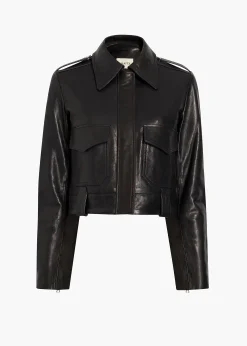 Khaite Leather|Jackets-Cordelia Jacket in Black Leather