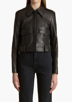 Khaite Leather|Jackets-Cordelia Jacket in Black Leather