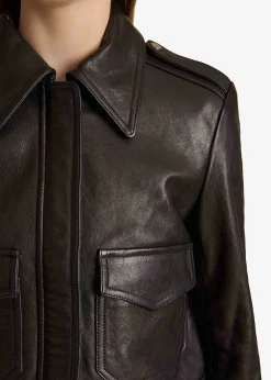 Khaite Leather|Jackets-Cordelia Jacket in Black Leather