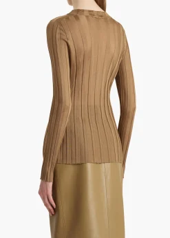Khaite Shirts & Tops-Cosette Top in Carob