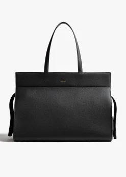 Khaite Totes|Top Handle-Crosby Bag in Black Pebbled Leather