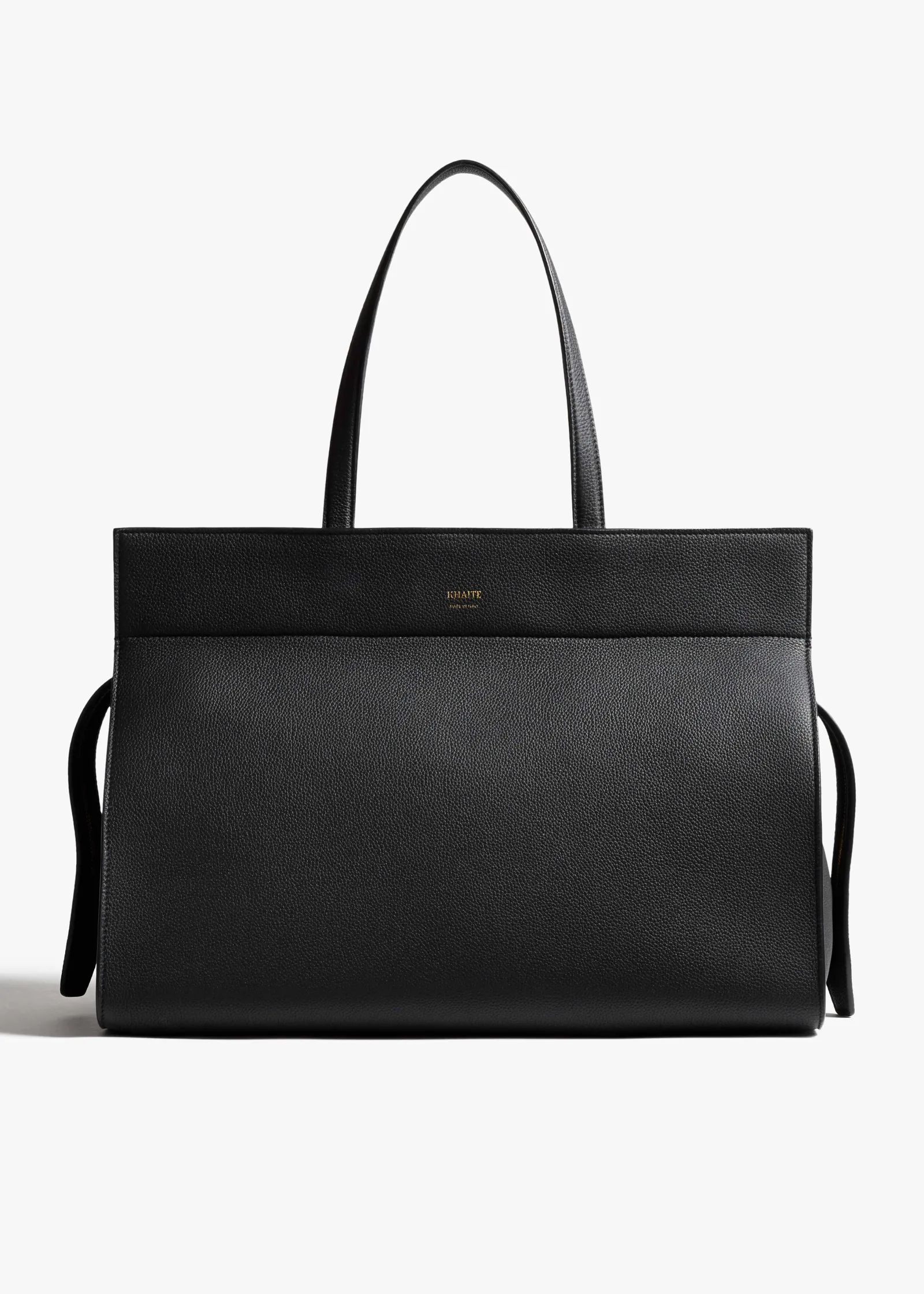 Khaite Totes|Top Handle-Crosby Bag in Black Pebbled Leather