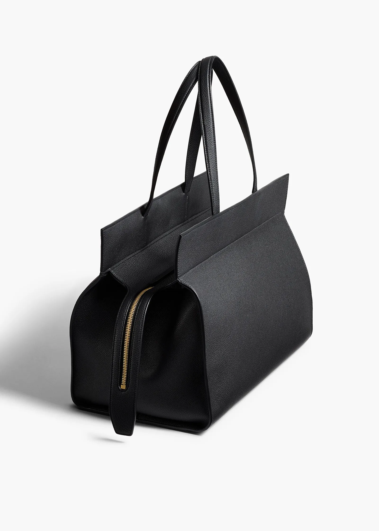 Khaite Totes|Top Handle-Crosby Bag in Black Pebbled Leather