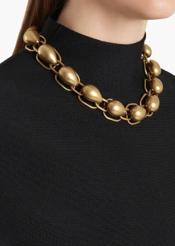 Khaite Jewelry-Cyclone Chain Necklace in Antique Gold