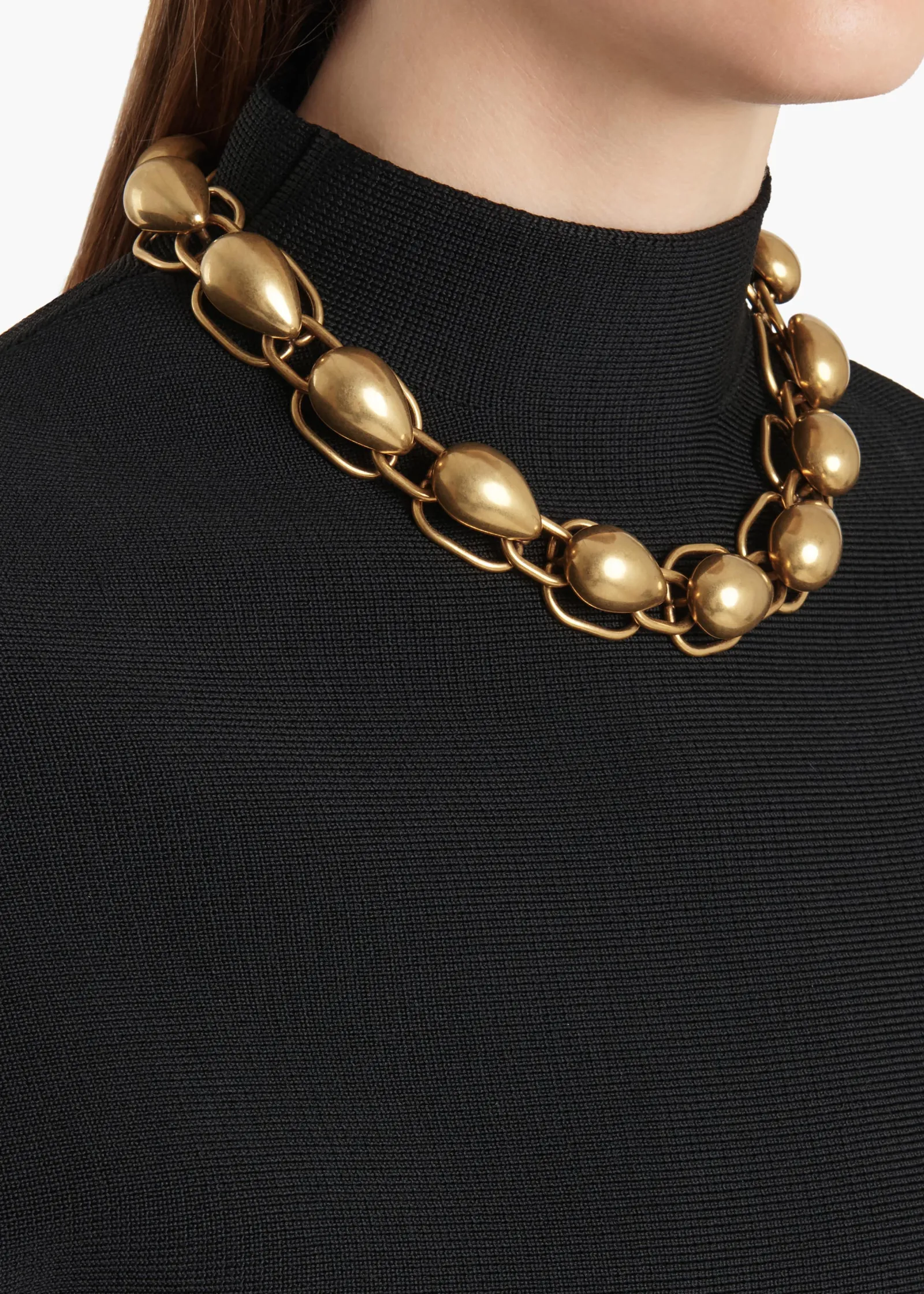 Khaite Jewelry-Cyclone Chain Necklace in Antique Gold