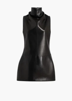 Khaite Dresses|Leather-Daria Dress in Black Leather