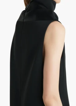 Khaite Leather|Dresses-Daria Dress in Black Satin