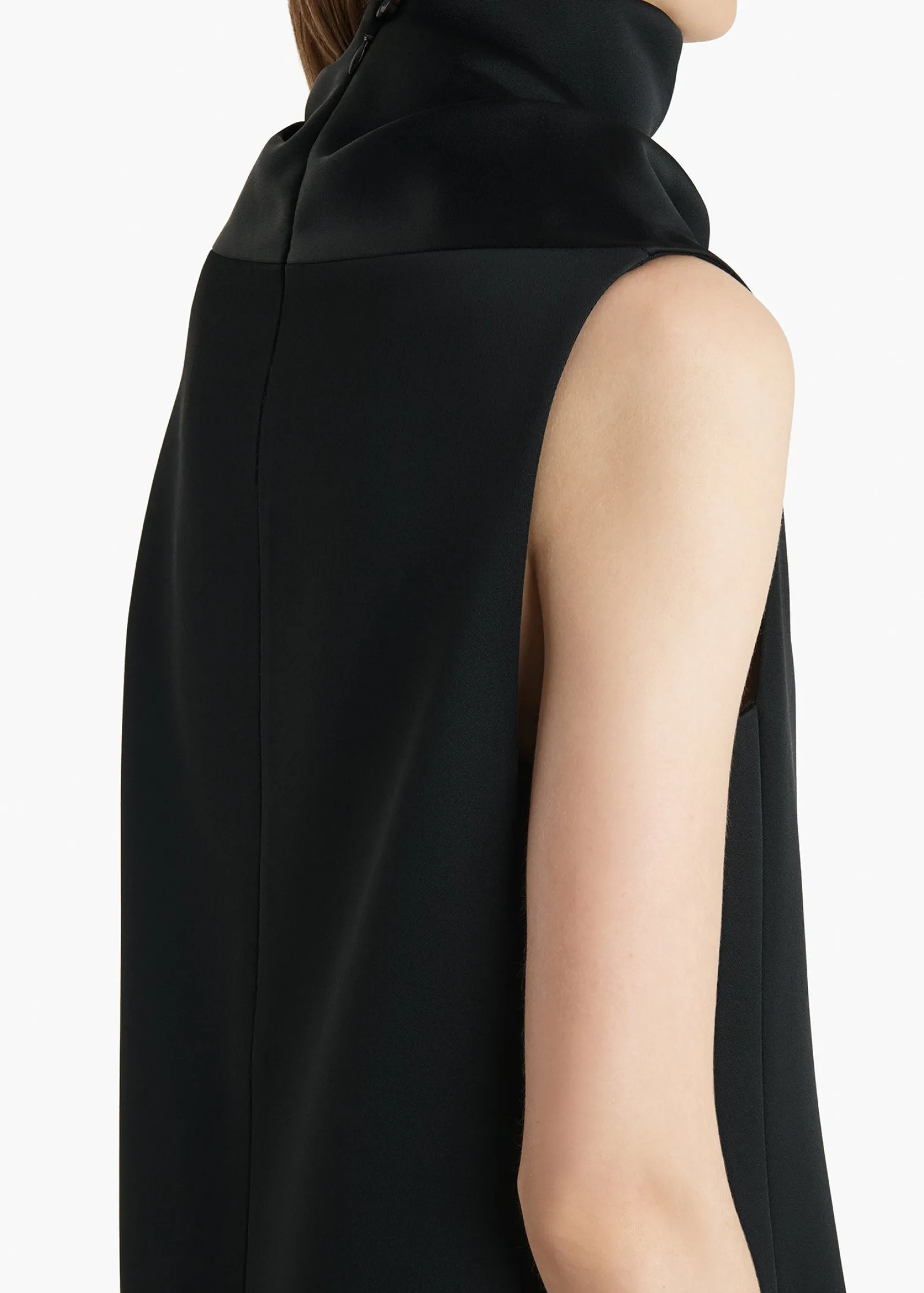 Khaite Leather|Dresses-Daria Dress in Black Satin