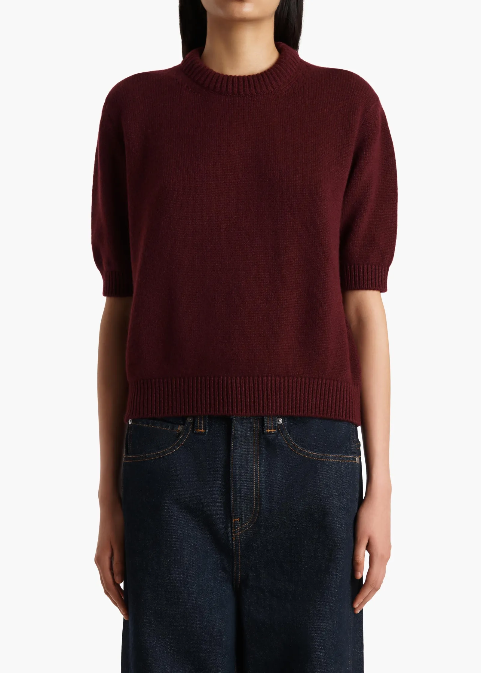 Khaite Knitwear-Davin Sweater in Eggplant