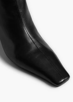 Khaite Boots-Davis Boot in Black Leather