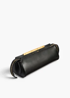 Khaite Evening-Donna Evening Clutch in Black Leather