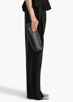 Khaite Evening-Donna Evening Clutch in Black Leather