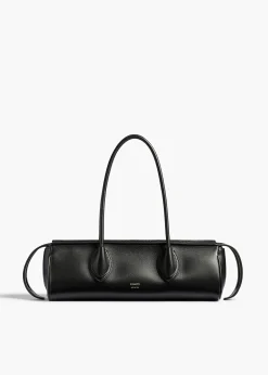 Khaite Shoulder Bags-Donna Shoulder Bag in Black Leather