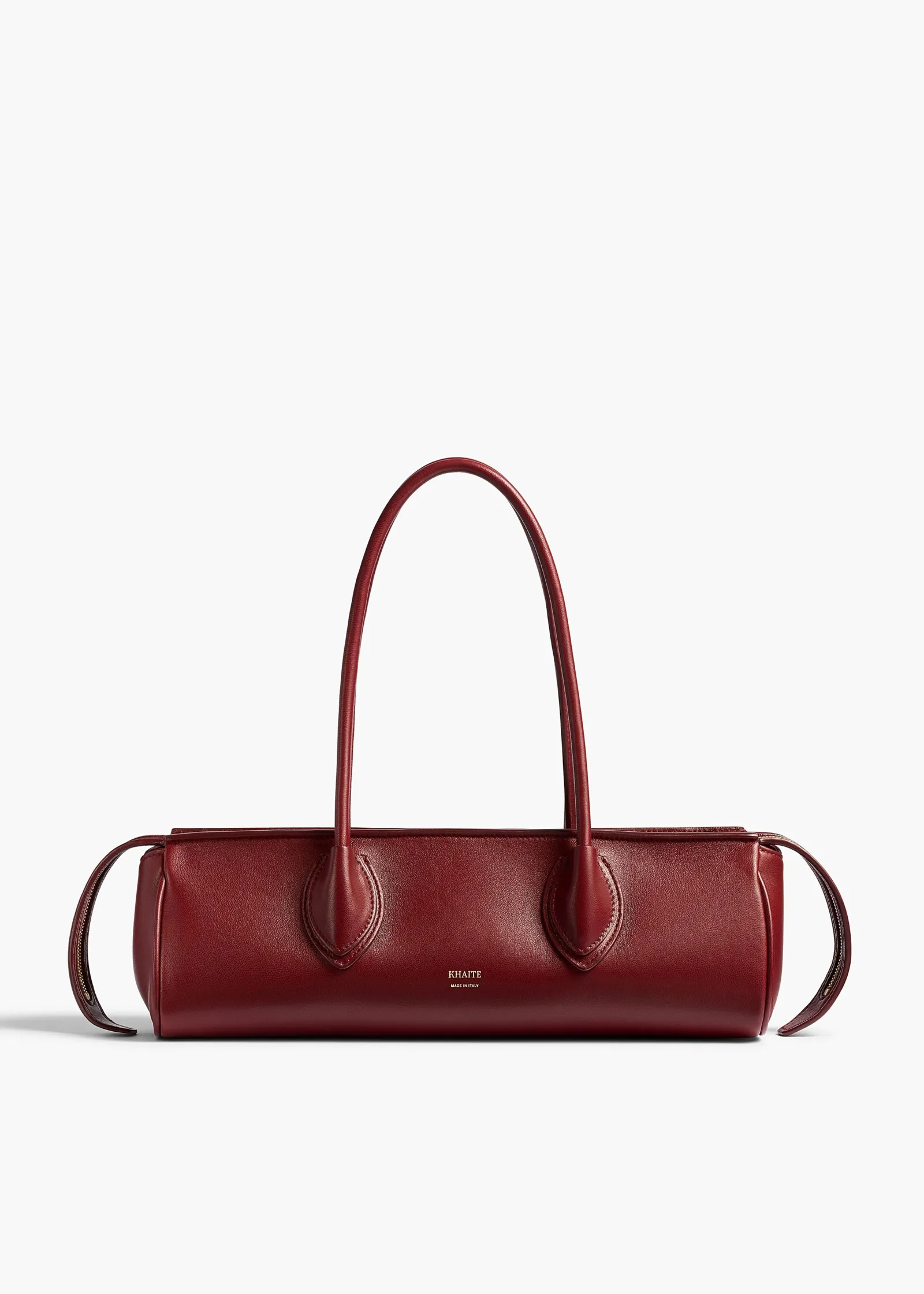Khaite Shoulder Bags-Donna Shoulder Bag in Oxblood Leather