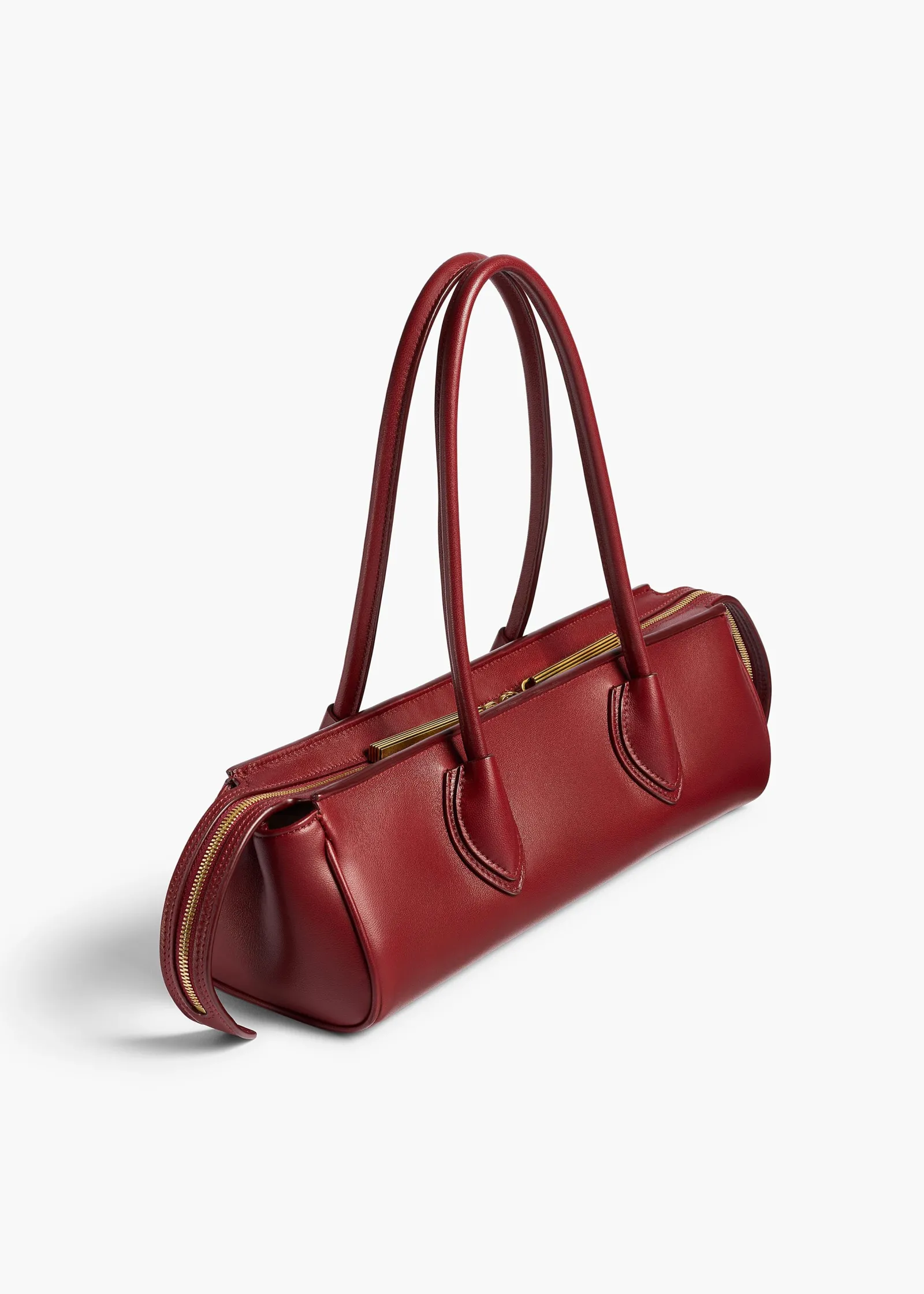 Khaite Shoulder Bags-Donna Shoulder Bag in Oxblood Leather