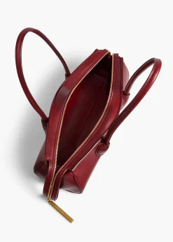 Khaite Shoulder Bags-Donna Shoulder Bag in Oxblood Leather