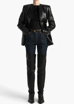 Khaite Leather|Jackets-Elona Jacket in Black Leather
