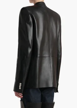 Khaite Leather|Jackets-Elona Jacket in Black Leather