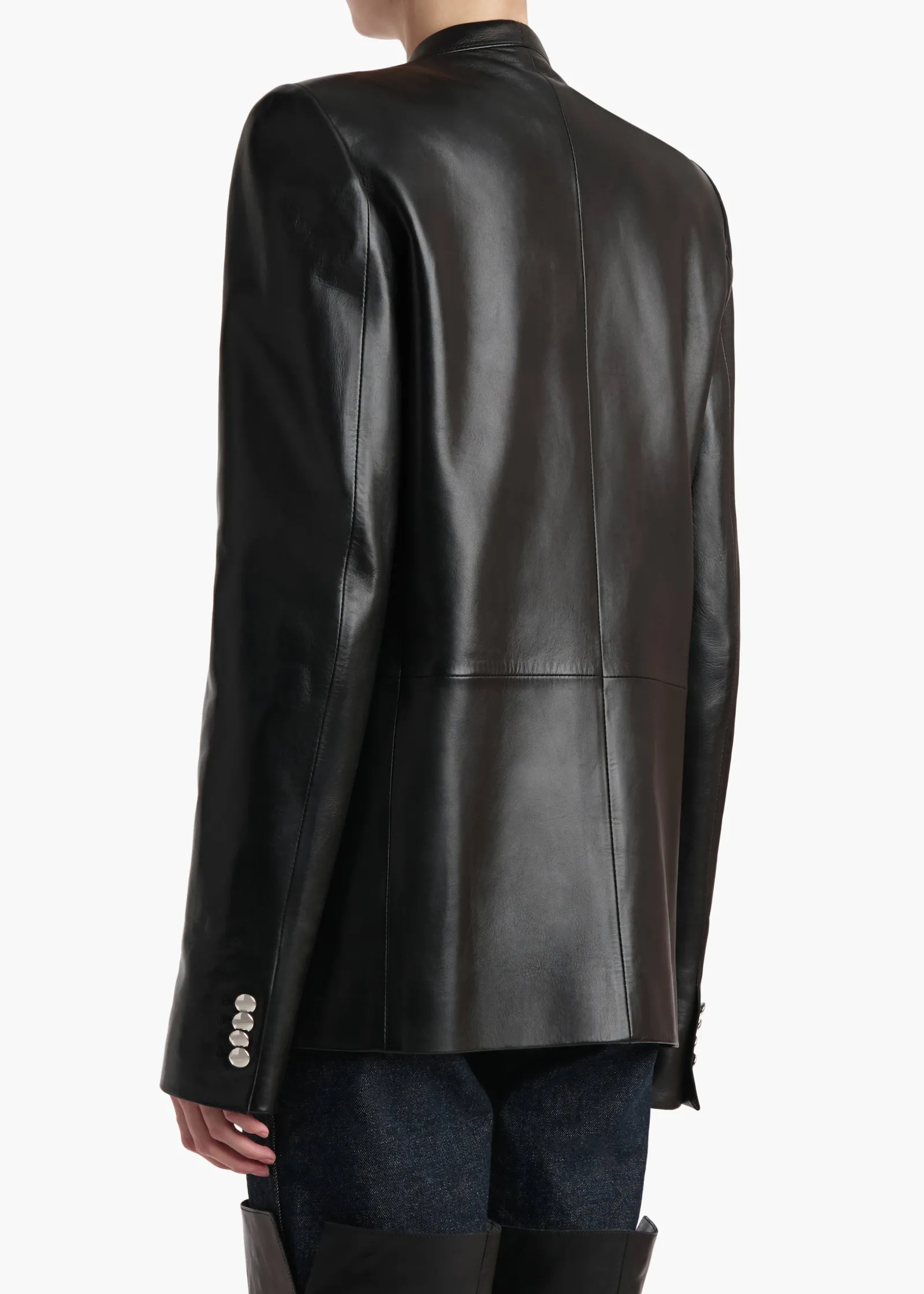 Khaite Leather|Jackets-Elona Jacket in Black Leather