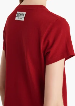 Khaite T-Shirts & Tanks-Emmylou T-Shirt in Crimson