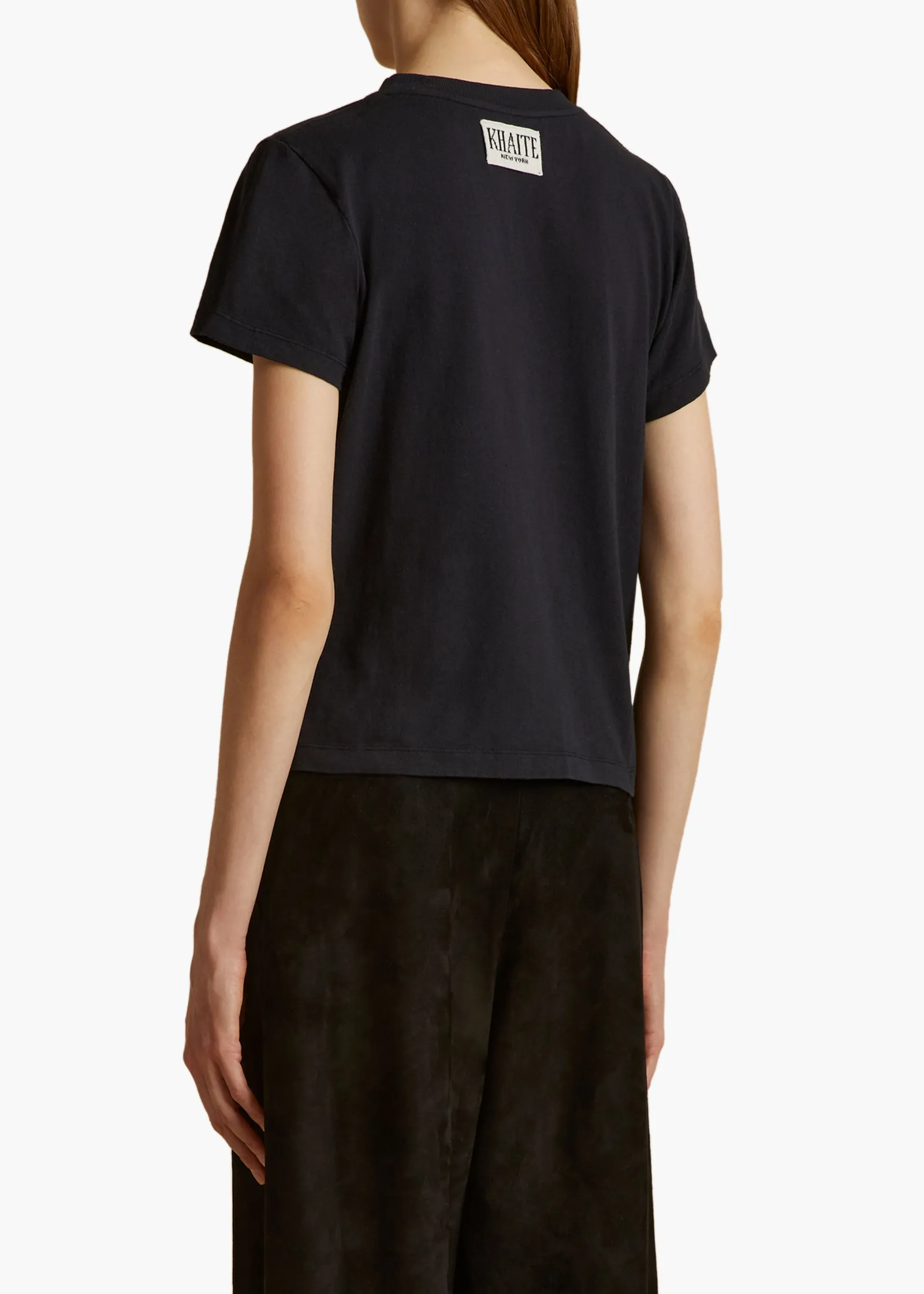 Khaite T-Shirts & Tanks-Emmylou T-Shirt in Washed Black